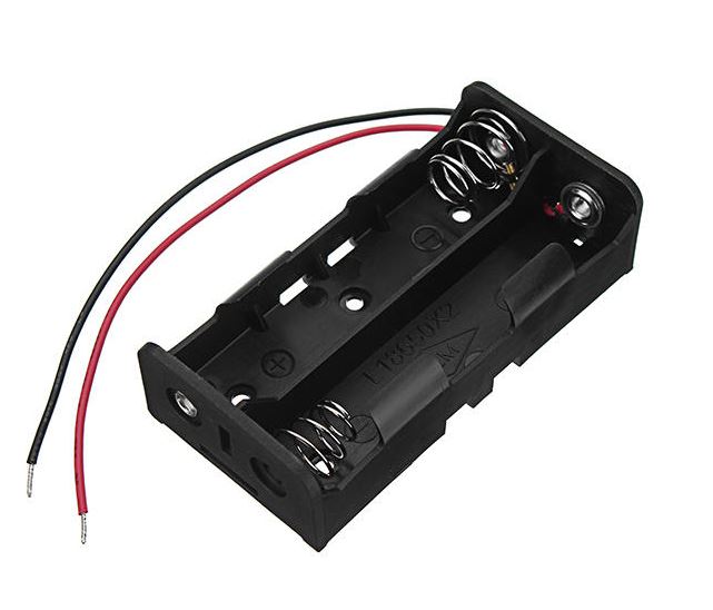 2 Slot Double Series 18650 Battery Holder with 2 wires and spring CE RoHS certification