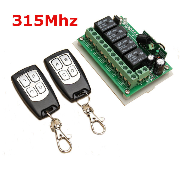 Geekcreit® 12V 4CH Channel 315/433Mhz Wireless Remote Control Switch With 1 TRANSMITTER ONLY