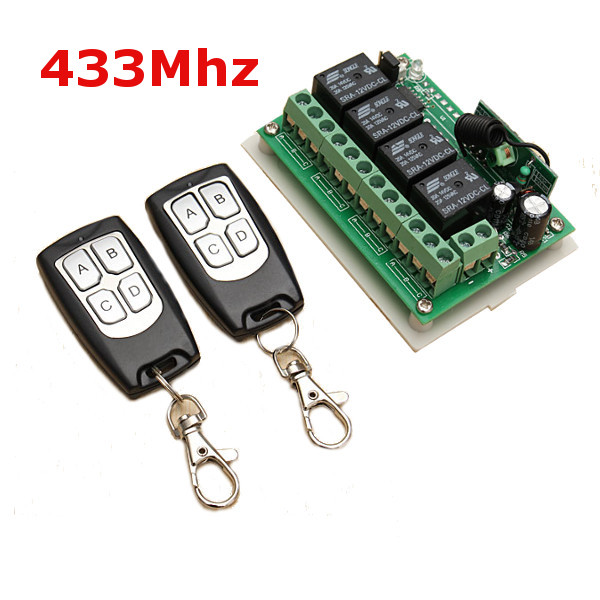 Geekcreit® 12V 4CH Channel 315/433Mhz Wireless Remote Control Switch With 2 Transmitter