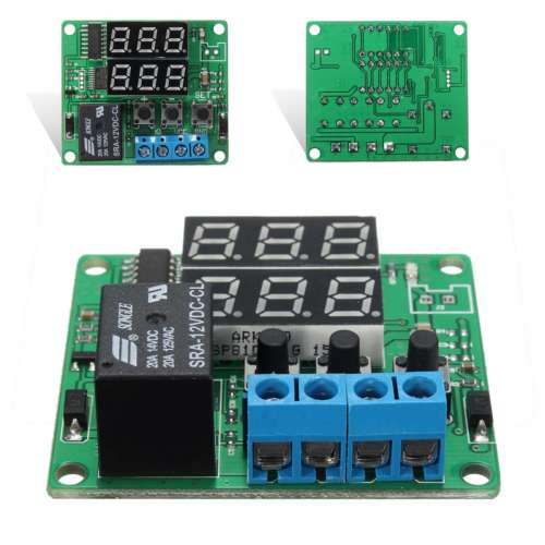 DC12V Double Digital LED Cycle Timing Delay Time Timer Relay Module preview image 0