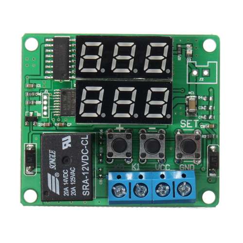 DC12V Double Digital LED Cycle Timing Delay Time Timer Relay Module preview image 1
