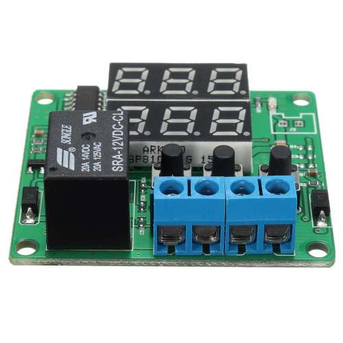 DC12V Double Digital LED Cycle Timing Delay Time Timer Relay Module preview image 4