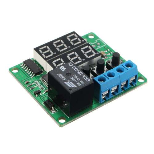 DC12V Double Digital LED Cycle Timing Delay Time Timer Relay Module preview image 5