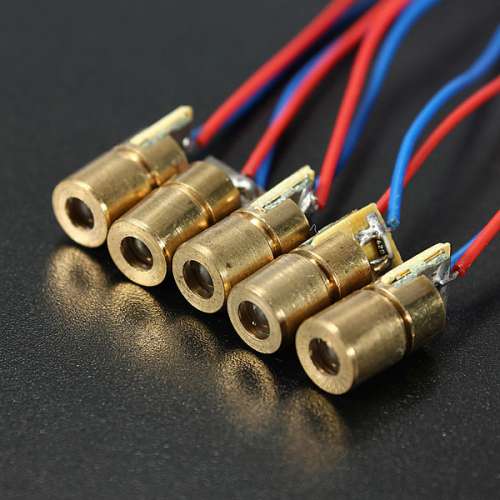100Pcs DC 5V 5mW 650nm 6mm Red Copper Head Tube Laser Dot Diode Module preview image 1