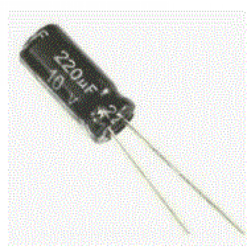 220uF 10V 105°C Radial Electrolytic Capacitor 5x12mm preview image 0