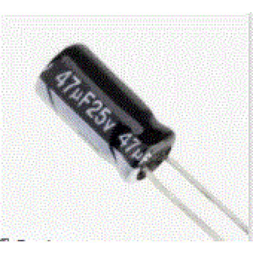 47uF 25V 105°C Radial Electrolytic Capacitor 5x11mm preview image 0