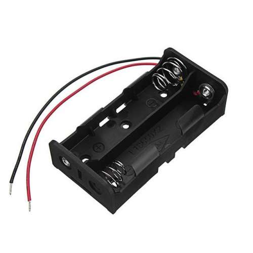2 Slot Double Series 18650 Battery Holder with 2 wires and spring CE RoHS certification  preview image 0