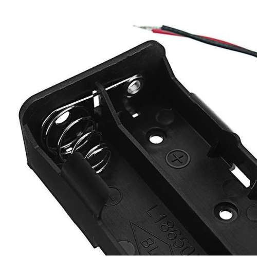 2 Slot Double Series 18650 Battery Holder with 2 wires and spring CE RoHS certification  preview image 2