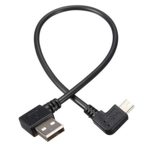 Universal Black USB 2.0 Male A to Mini USB 2.0 Male B 90 Degree Charging Cable Adapter Cord  preview image 0